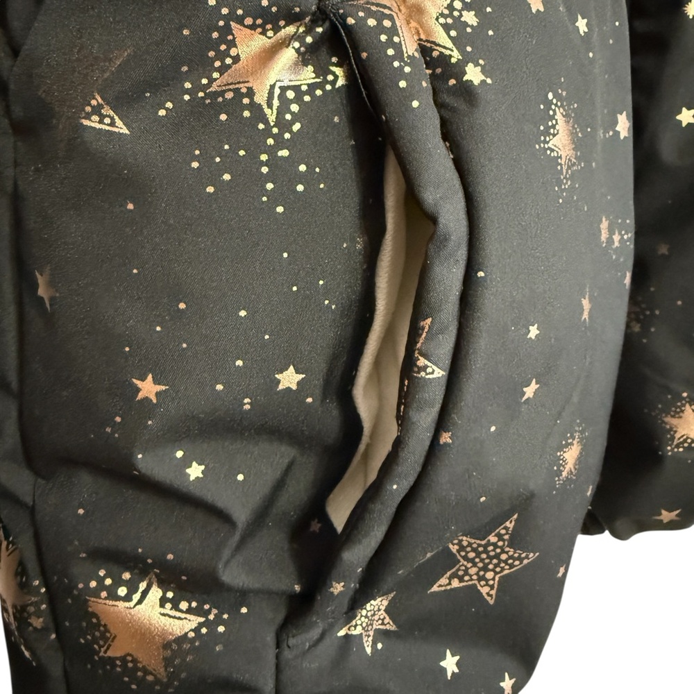 Girls ZeroXposur Heavyweight Winter Puffer Coat Starry Night Sz 14/16 Black Gold - Picture 6 of 12